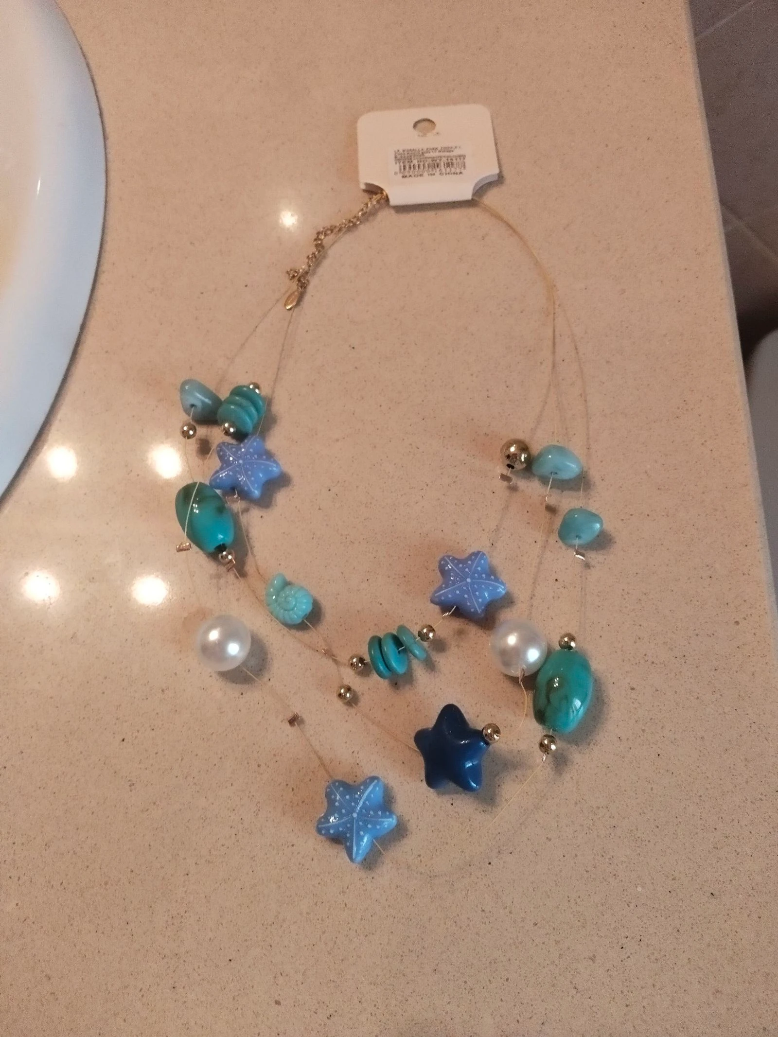 Collar con abalorios en tonos azules  – photo 6